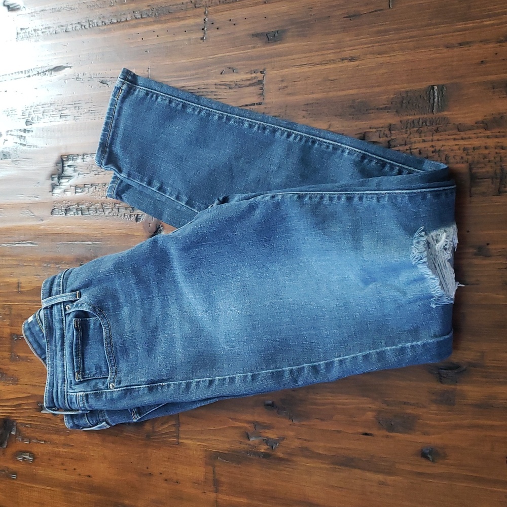 Levi's 721 High Rise Skinny Ripped Distressed Blue Jeans Size W28 L30 - Picture 6 of 14